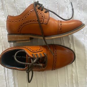 Bruno Marc Toddler Boy Tan Leather Oxfords